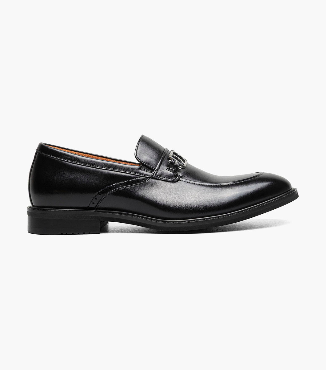 Stacy Adams Boyd Moc Toe Bit Slip On Men’s Dress Shoes - Black