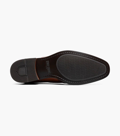 Stacy Adams Lockwood Wingtip Ornament Slip On Men’s Dress Shoes - Cognac