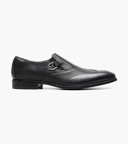 Stacy Adams Lockwood Wingtip Ornament Slip On Men’s Dress Shoes - Black