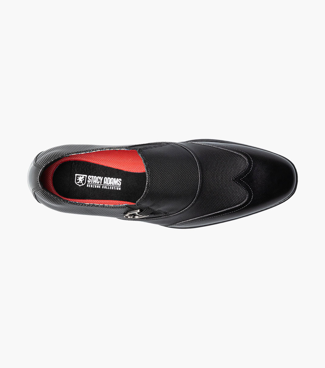 Stacy Adams Lockwood Wingtip Ornament Slip On Men’s Dress Shoes - Black