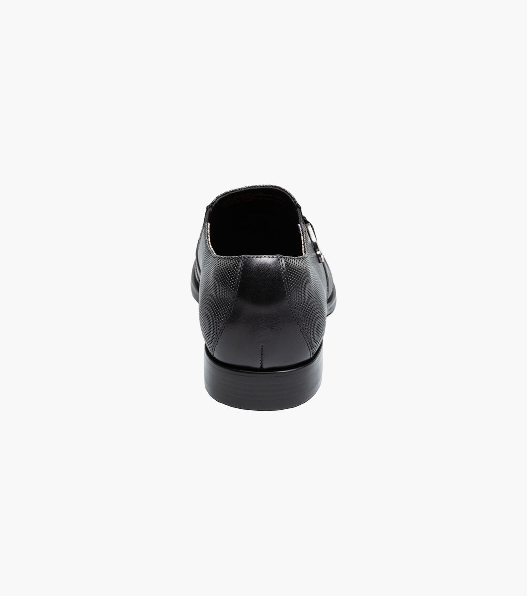 Stacy Adams Lockwood Wingtip Ornament Slip On Men’s Dress Shoes - Black