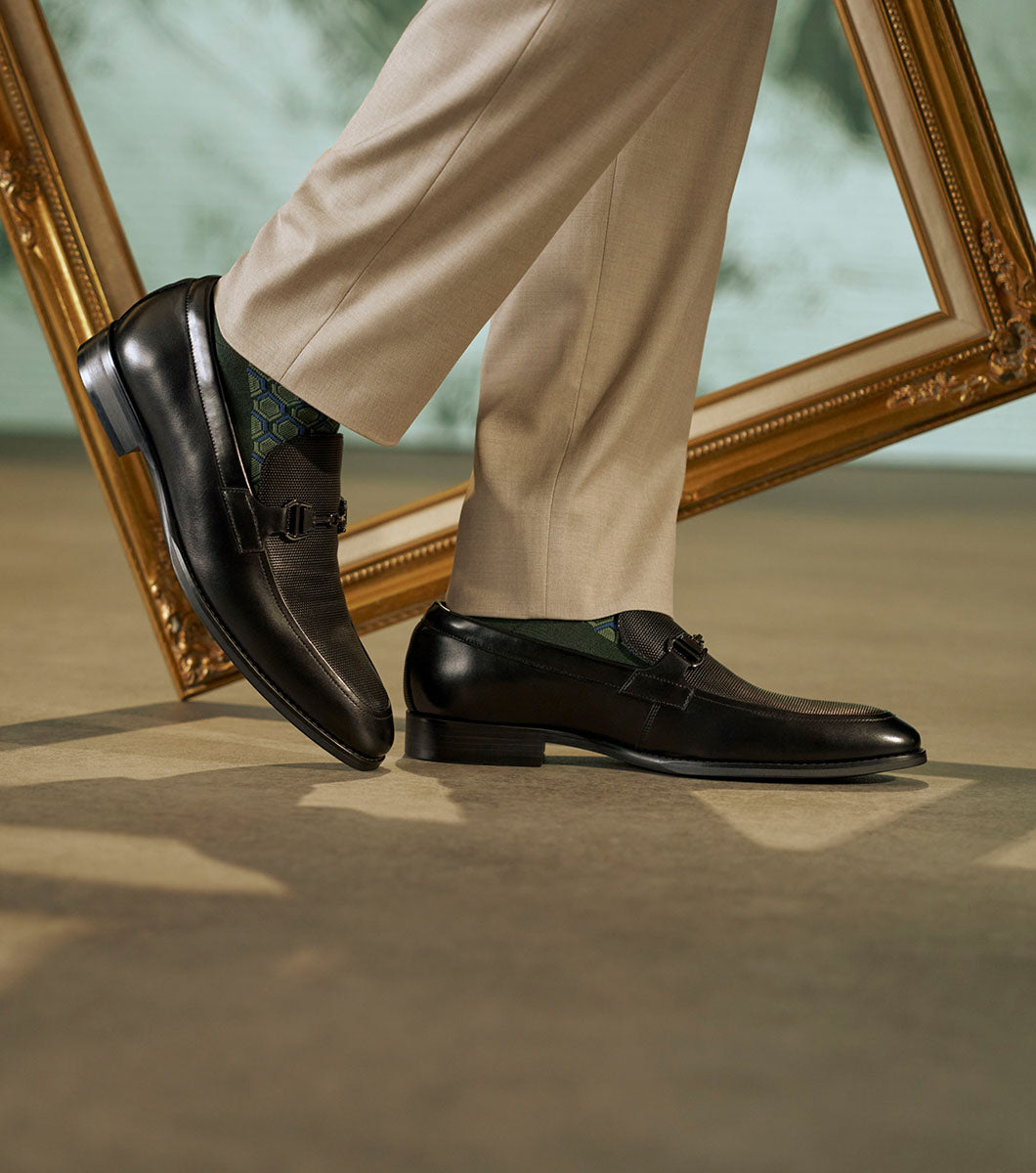 Stacy Adams Lawton Moc Toe Bit Slip On Men’s Dress Shoes - Black