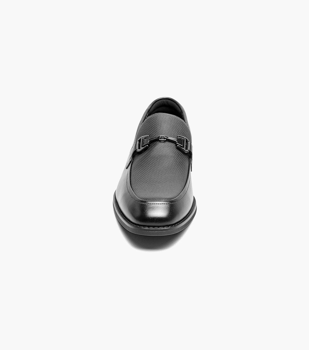 Stacy Adams Lawton Moc Toe Bit Slip On Men’s Dress Shoes - Black