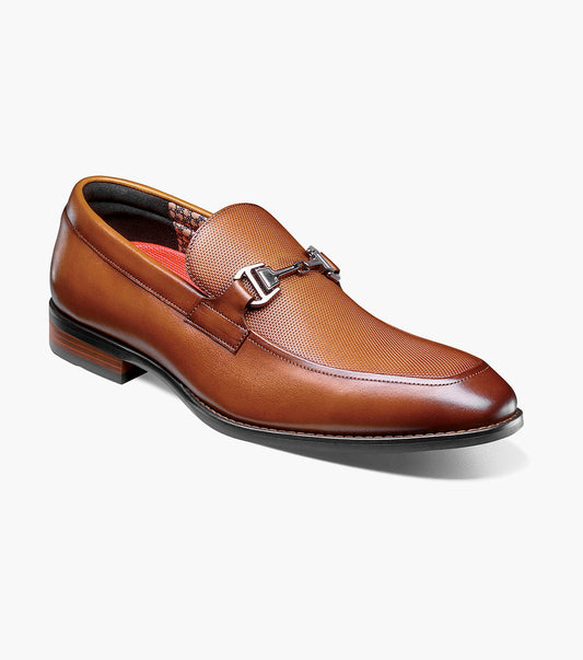 Stacy Adams Lawton Moc Toe Bit Slip On Men’s Dress Shoes - Cognac