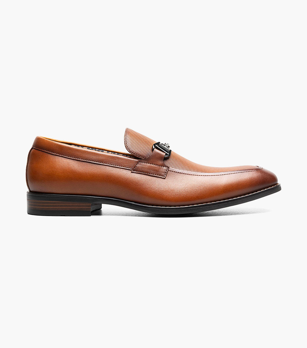 Stacy Adams Lawton Moc Toe Bit Slip On Men’s Dress Shoes - Cognac