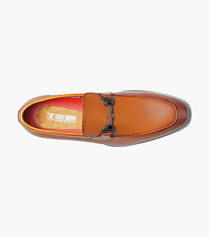 Stacy Adams Lawton Moc Toe Bit Slip On Men’s Dress Shoes - Cognac