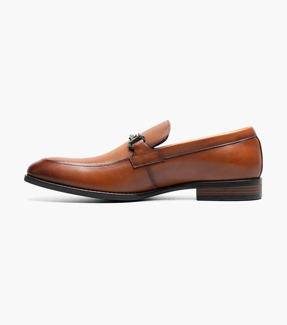 Stacy Adams Lawton Moc Toe Bit Slip On Men’s Dress Shoes - Cognac