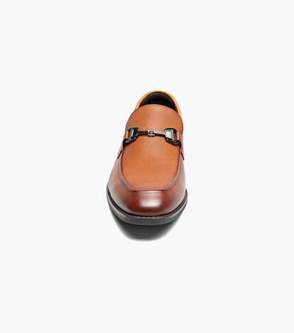 Stacy Adams Lawton Moc Toe Bit Slip On Men’s Dress Shoes - Cognac