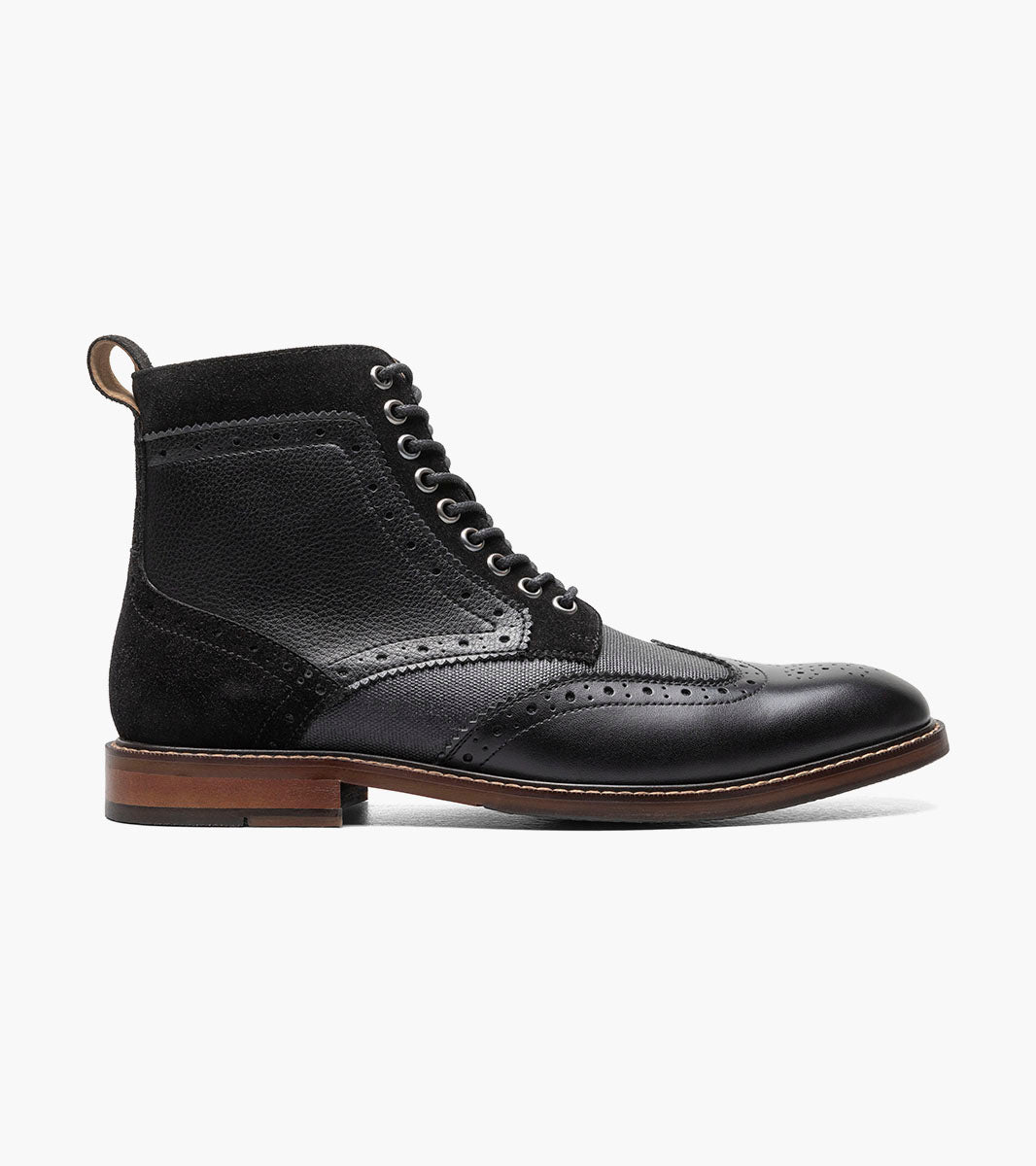 Stacy Adams Finnegan Wingtip Lace Up Boot Men’s Casual Shoes - Black Multi
