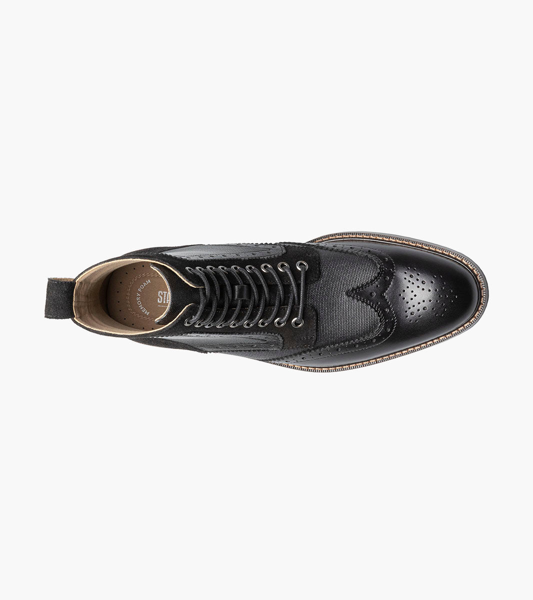 Stacy Adams Finnegan Wingtip Lace Up Boot Men’s Casual Shoes - Black Multi