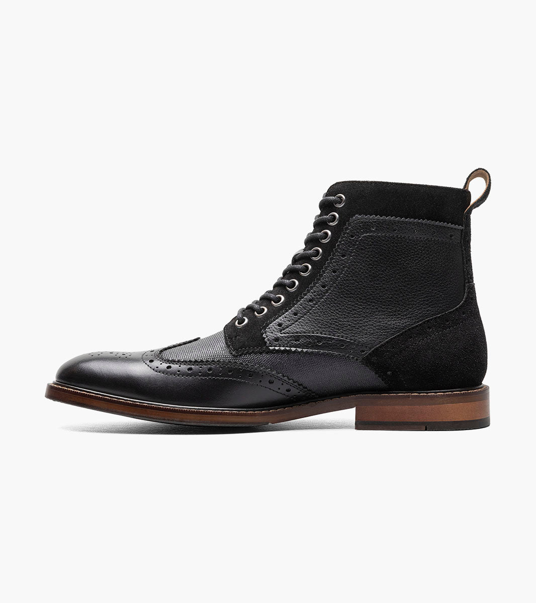 Stacy Adams Finnegan Wingtip Lace Up Boot Men’s Casual Shoes - Black Multi
