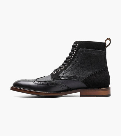 Stacy Adams Finnegan Wingtip Lace Up Boot Men’s Casual Shoes - Black Multi