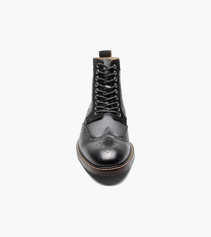 Stacy Adams Finnegan Wingtip Lace Up Boot Men’s Casual Shoes - Black Multi