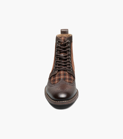 Stacy Adams Finnegan Wingtip Lace Up Boot Men’s Casual Shoes - Brown Multi