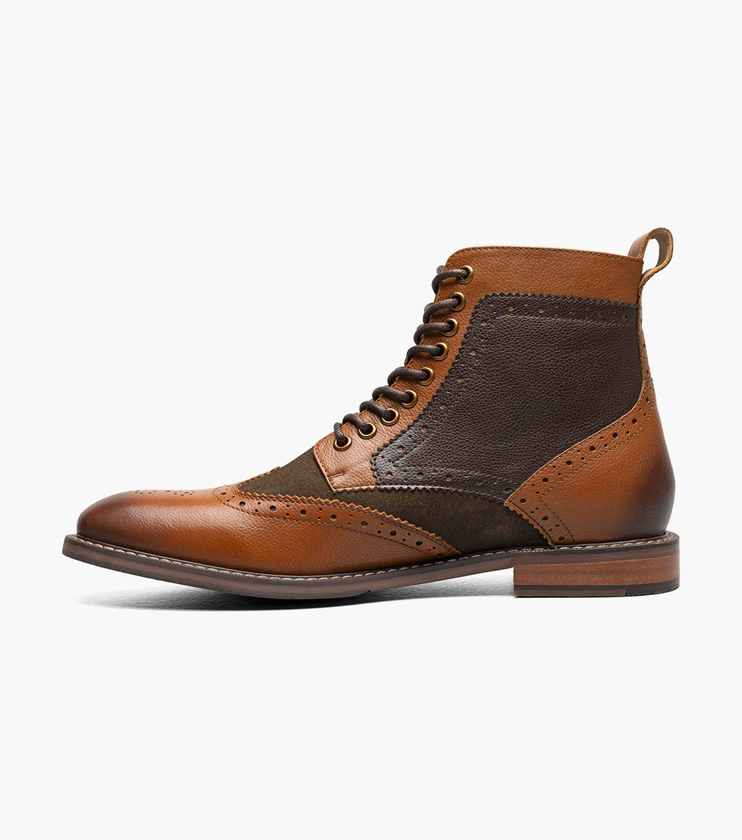 Stacy Adams Finnegan Wingtip Lace Up Boot Men’s Casual Shoes - Olive Multi