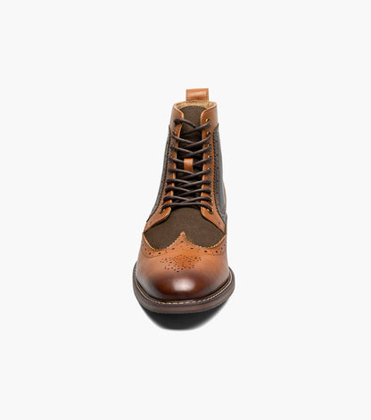 Stacy Adams Finnegan Wingtip Lace Up Boot Men’s Casual Shoes - Olive Multi