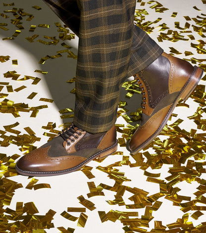 Stacy Adams Finnegan Wingtip Lace Up Boot Men’s Casual Shoes - Olive Multi