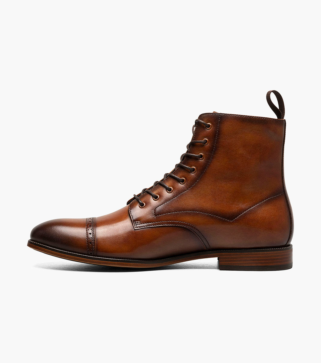 Stacy Adams Henry Cap Toe Lace Up Boot Men’s Boots - Tan