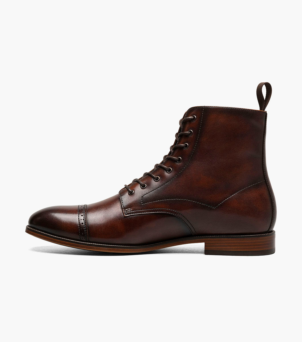 Stacy Adams Henry Cap Toe Lace Up Boot Men’s Boots - Brown
