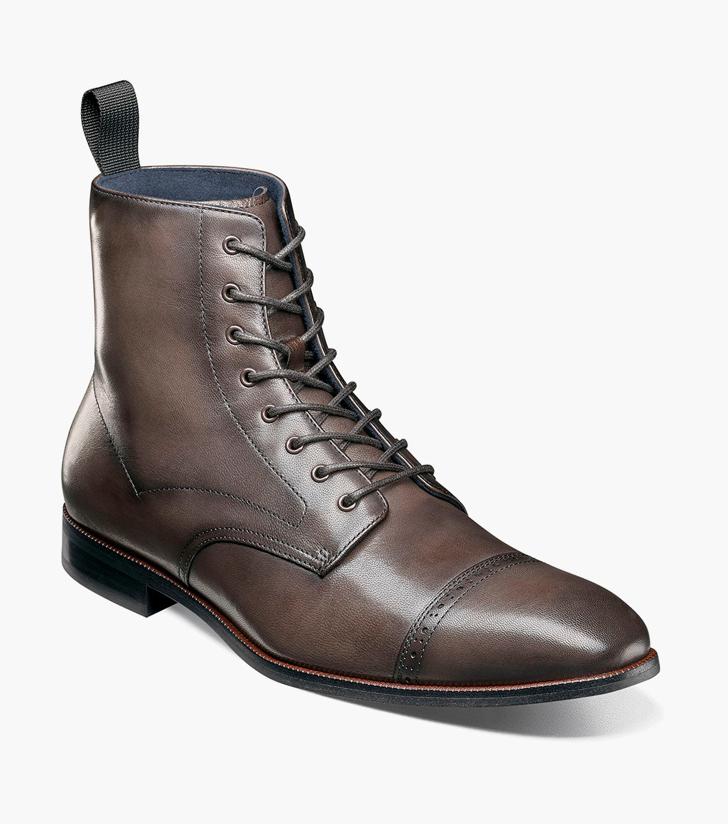 Stacy Adams Henry Cap Toe Lace Up Boot Men’s Boots - Gray