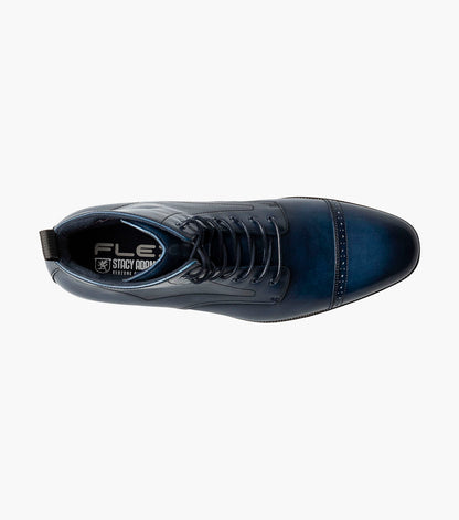 Stacy Adams Henry Cap Toe Lace Up Boot Men’s Boots - Navy
