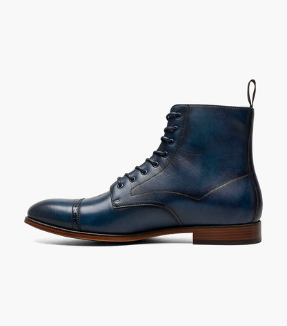 Stacy Adams Henry Cap Toe Lace Up Boot Men’s Boots - Navy