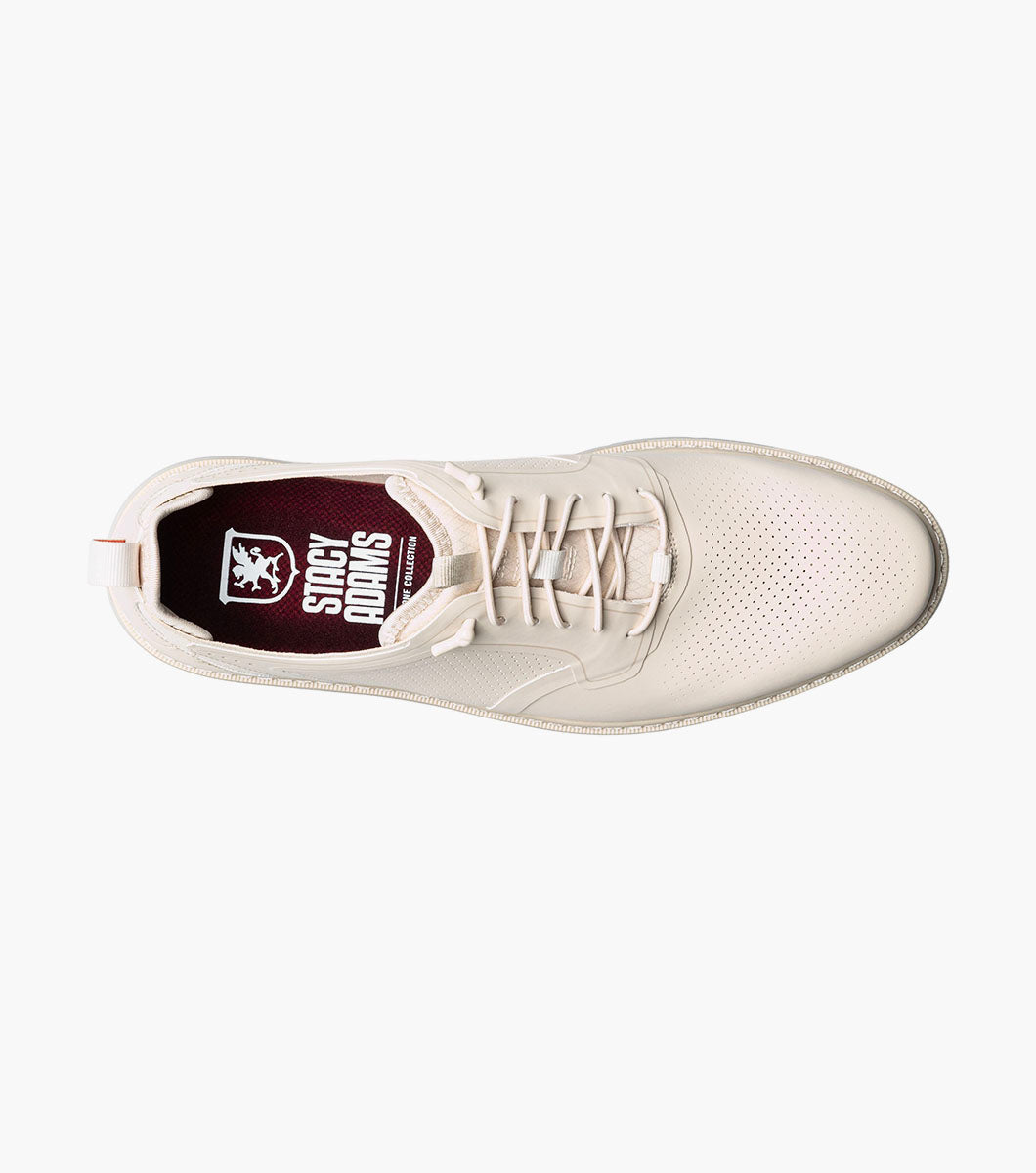 Stacy Adams Synchro Plain Toe Elastic Lace Up Clearance Men’s Shoes - Cream
