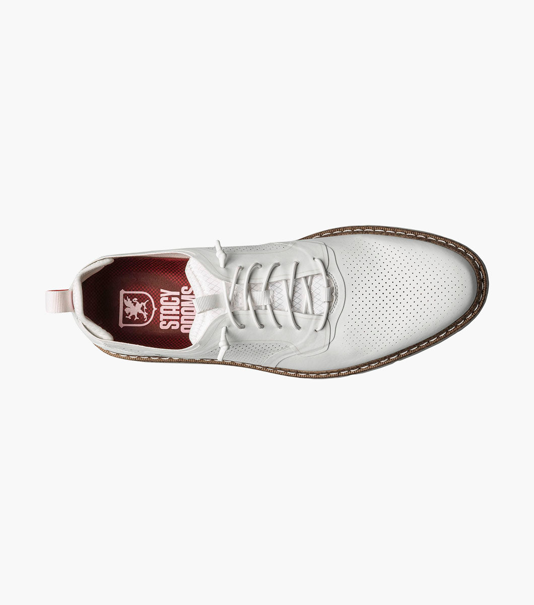 Stacy Adams Synchro Plain Toe Elastic Lace Up Men’s Casual Shoes - White