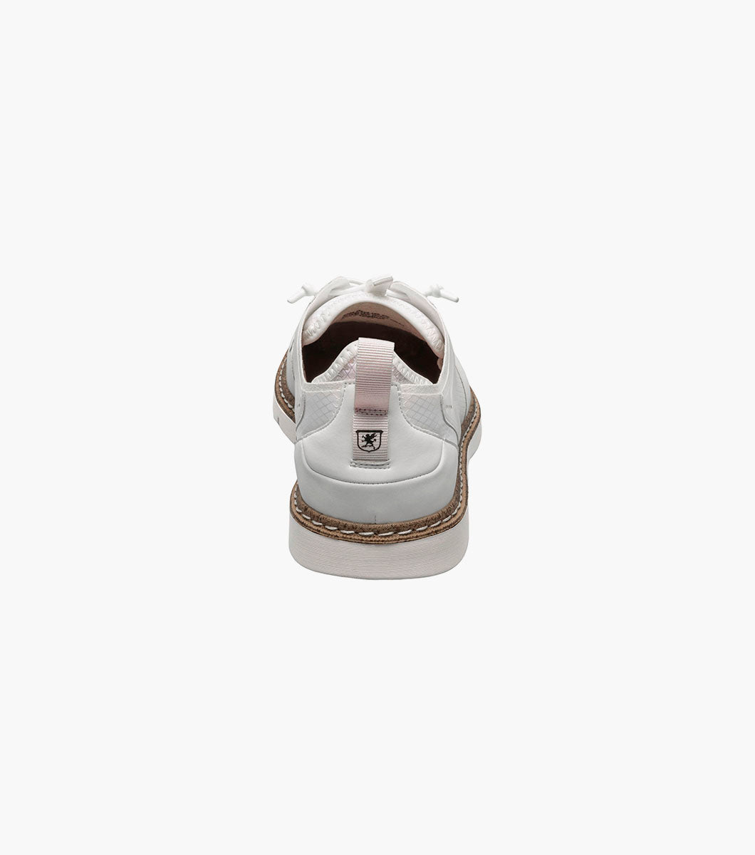 Stacy Adams Synchro Plain Toe Elastic Lace Up Men’s Casual Shoes - White