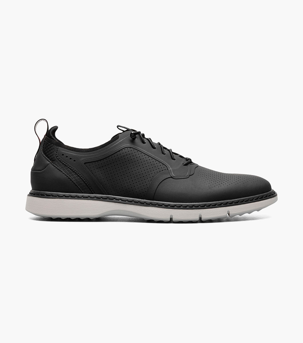 Stacy Adams Synchro Plain Toe Elastic Lace Up Men’s Casual Shoes - Black