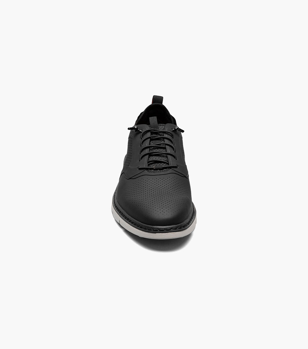 Stacy Adams Synchro Plain Toe Elastic Lace Up Men’s Casual Shoes - Black