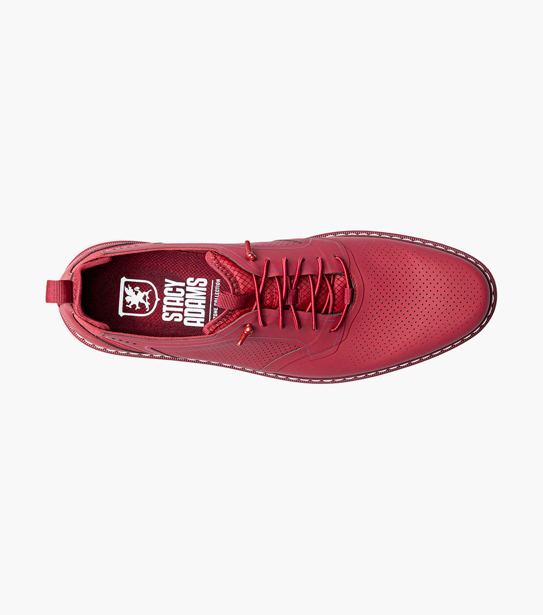 Stacy Adams Synchro Plain Toe Elastic Lace Up Clearance Men’s Shoes - Raspberry