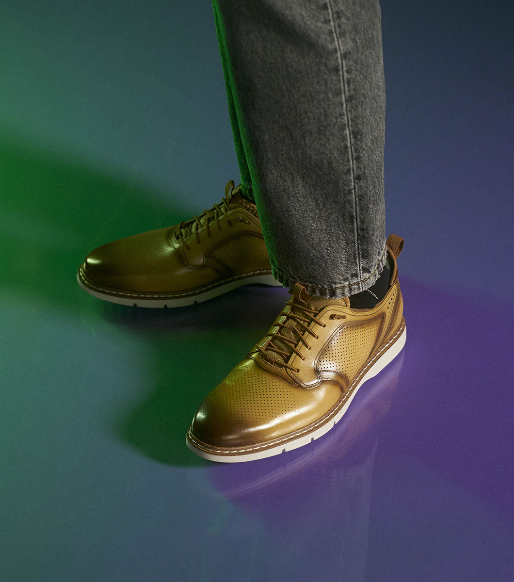 Stacy Adams Sync Plain Toe Elastic Lace Up Men’s Casual Shoes - Natural