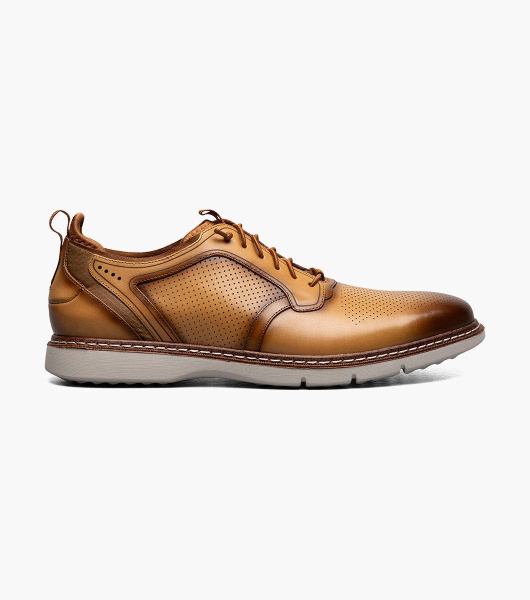 Stacy Adams Sync Plain Toe Elastic Lace Up Men’s Casual Shoes - Natural