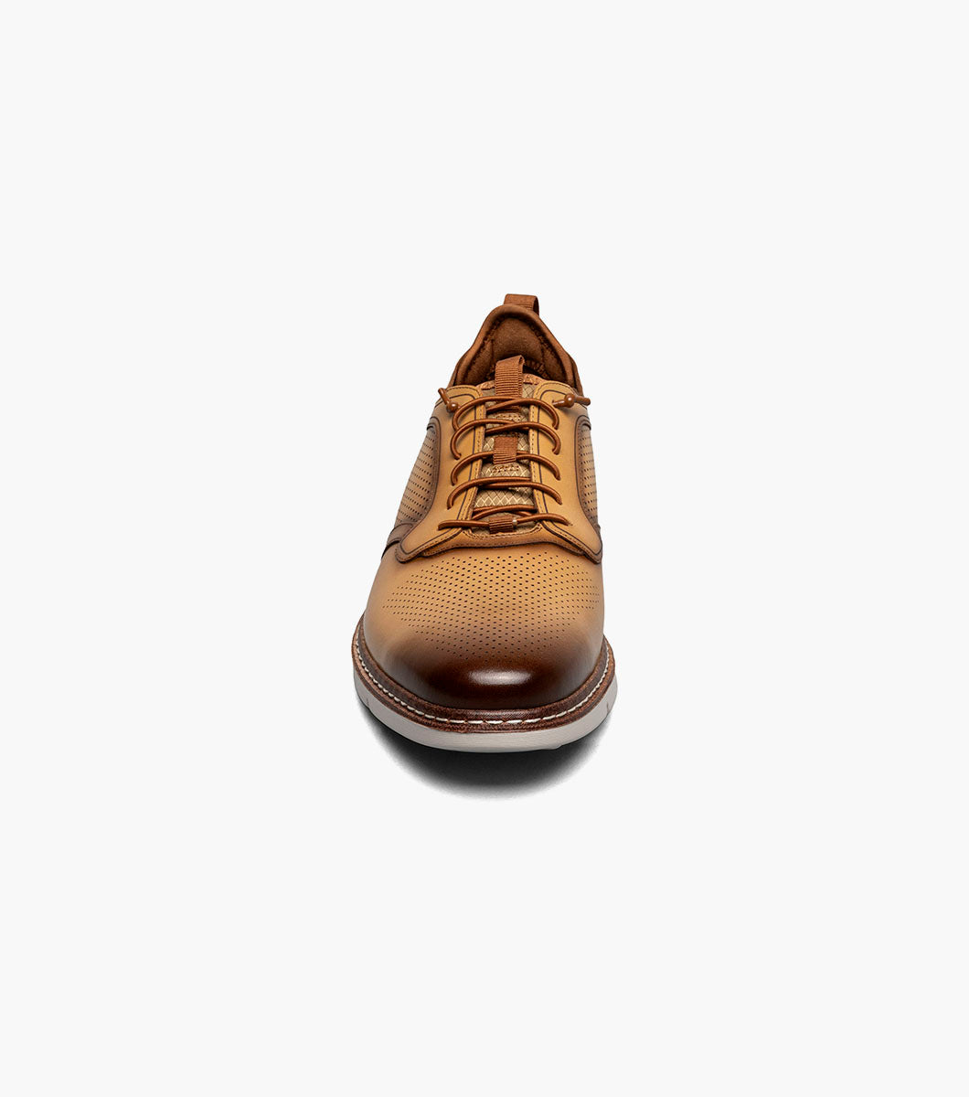 Stacy Adams Sync Plain Toe Elastic Lace Up Men’s Casual Shoes - Natural