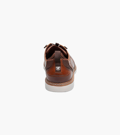 Stacy Adams Sync Plain Toe Elastic Lace Up Men’s Casual Shoes - Cognac