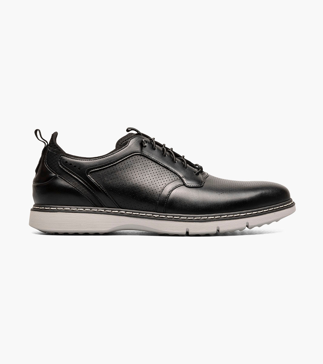 Stacy Adams Sync Plain Toe Elastic Lace Up Men’s Casual Shoes - Black