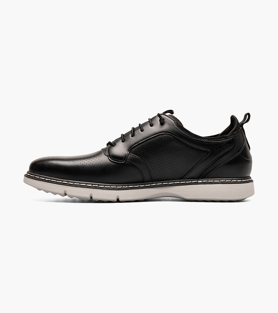 Stacy Adams Sync Plain Toe Elastic Lace Up Men’s Casual Shoes - Black