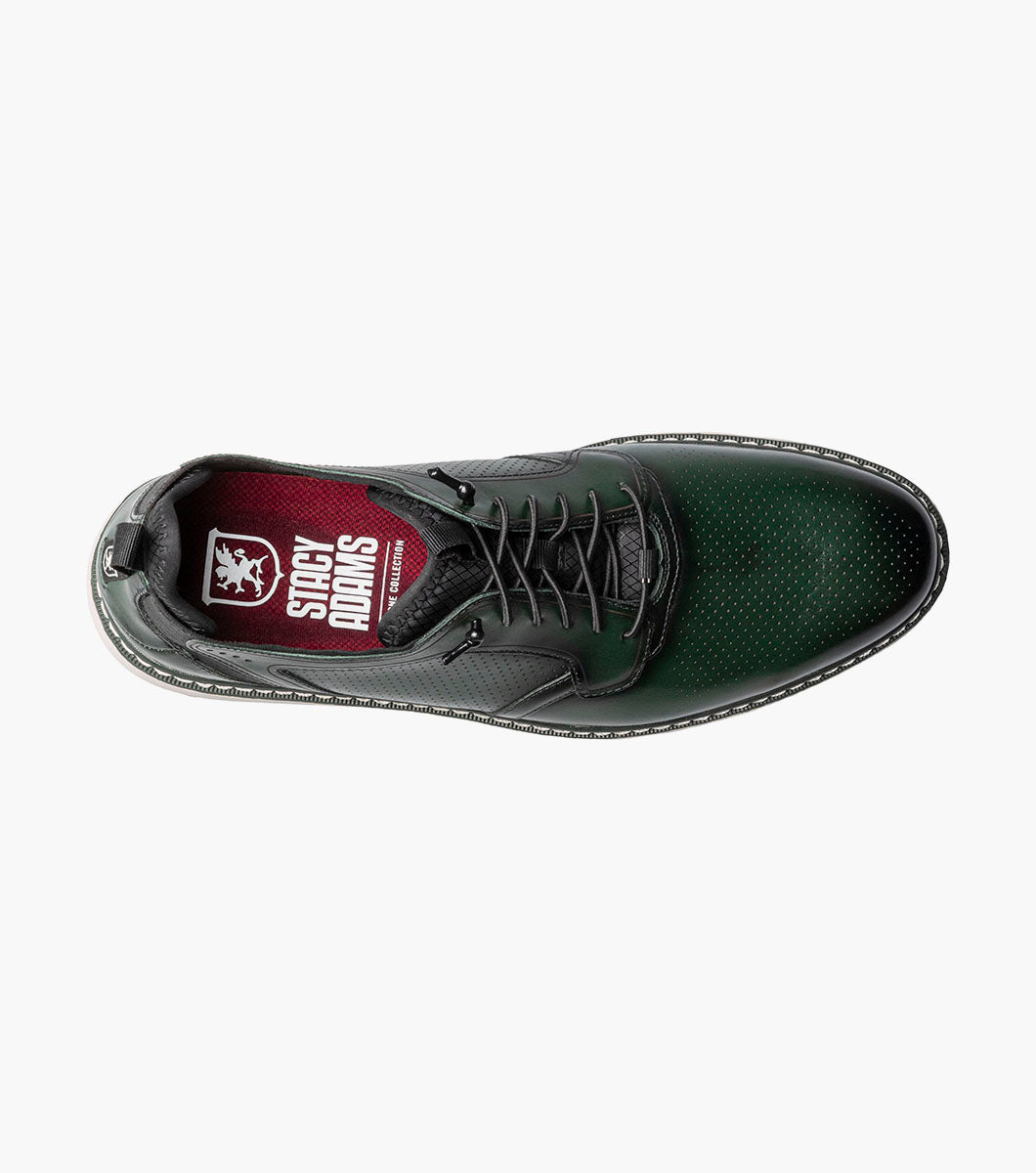 Stacy Adams Sync Plain Toe Elastic Lace Up Men’s Casual Shoes - Green