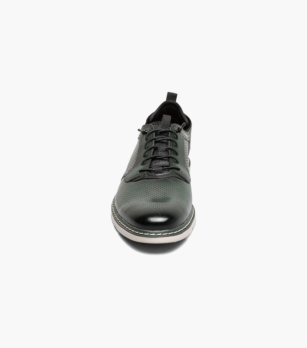 Stacy Adams Sync Plain Toe Elastic Lace Up Men’s Casual Shoes - Green