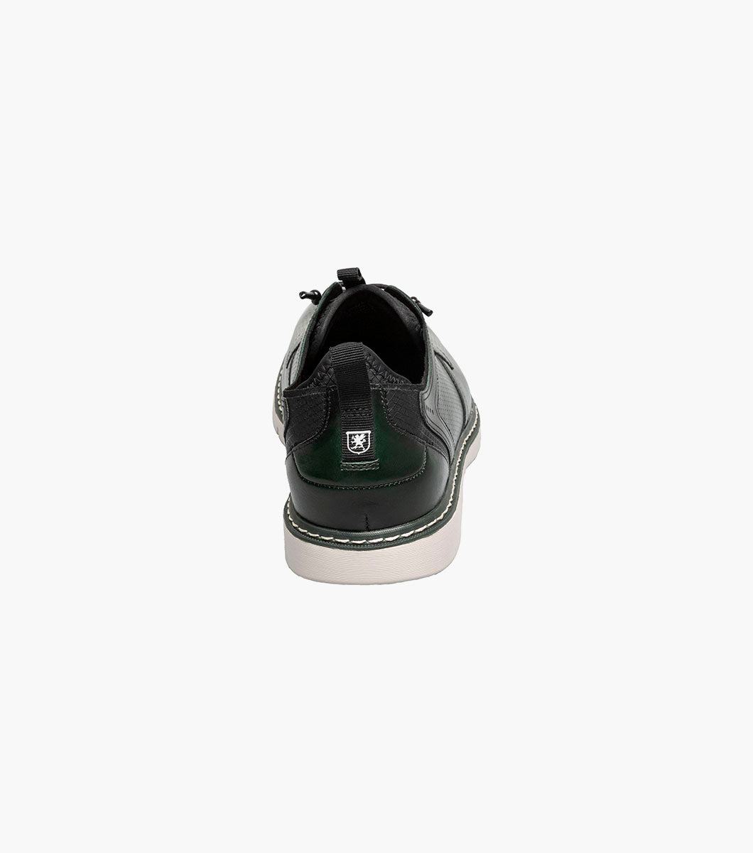 Stacy Adams Sync Plain Toe Elastic Lace Up Men’s Casual Shoes - Green