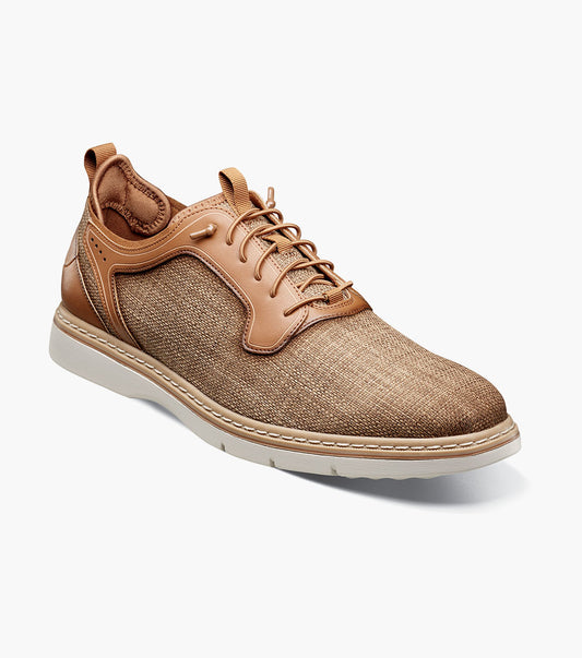 Stacy Adams Sebert Plain Toe Elastic Lace Up Men’s Casual Shoes - Tan