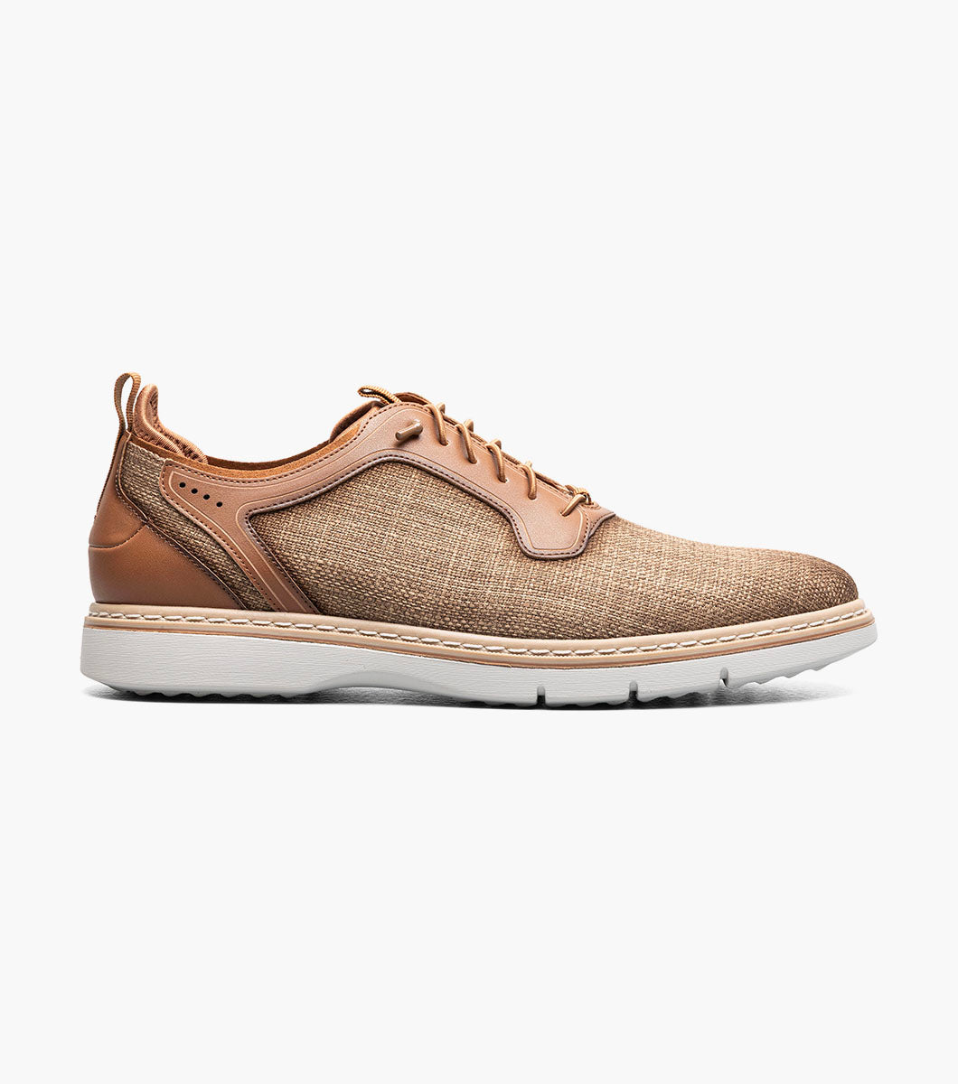 Stacy Adams Sebert Plain Toe Elastic Lace Up Men’s Casual Shoes - Tan