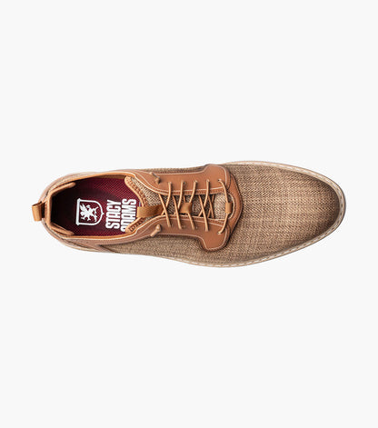 Stacy Adams Sebert Plain Toe Elastic Lace Up Men’s Casual Shoes - Tan