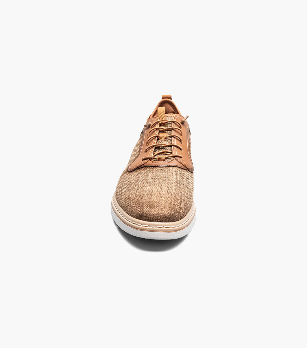 Stacy Adams Sebert Plain Toe Elastic Lace Up Men’s Casual Shoes - Tan
