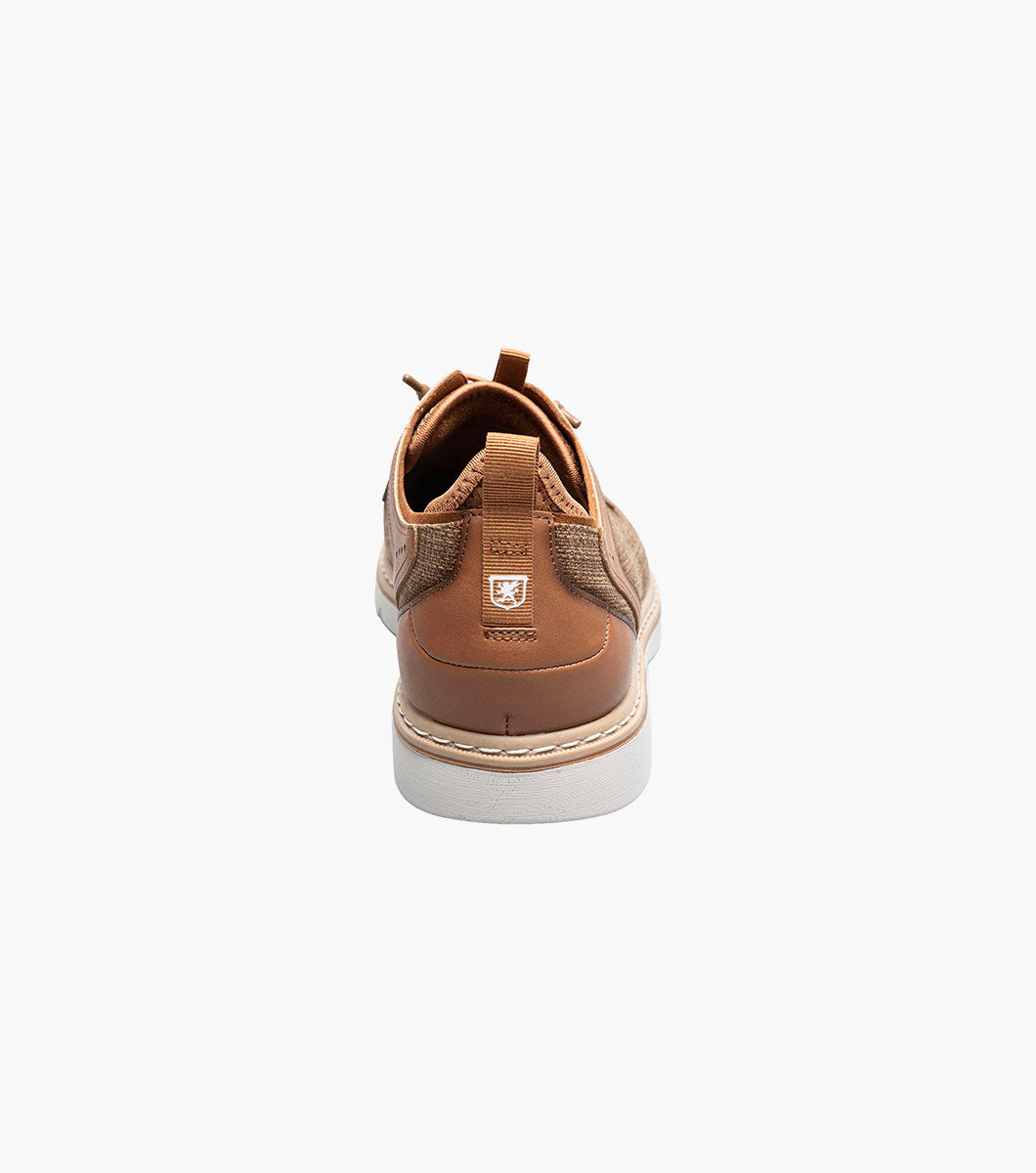 Stacy Adams Sebert Plain Toe Elastic Lace Up Men’s Casual Shoes - Tan