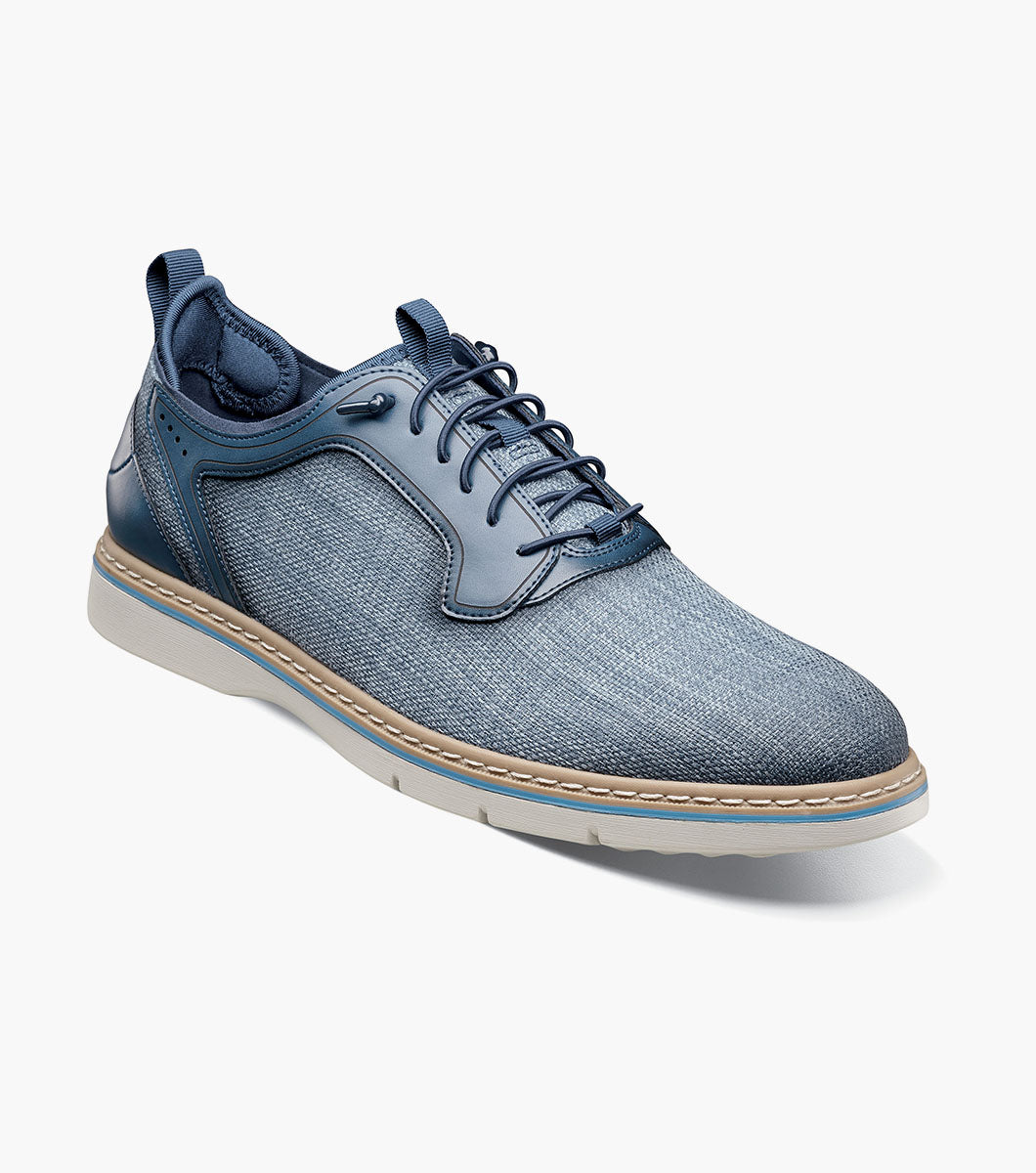 Stacy Adams Sebert Plain Toe Elastic Lace Up Men’s Casual Shoes - Navy
