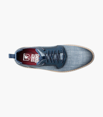 Stacy Adams Sebert Plain Toe Elastic Lace Up Men’s Casual Shoes - Navy