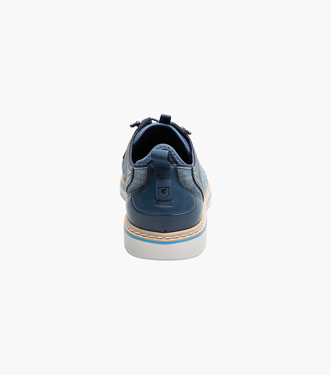 Stacy Adams Sebert Plain Toe Elastic Lace Up Men’s Casual Shoes - Navy