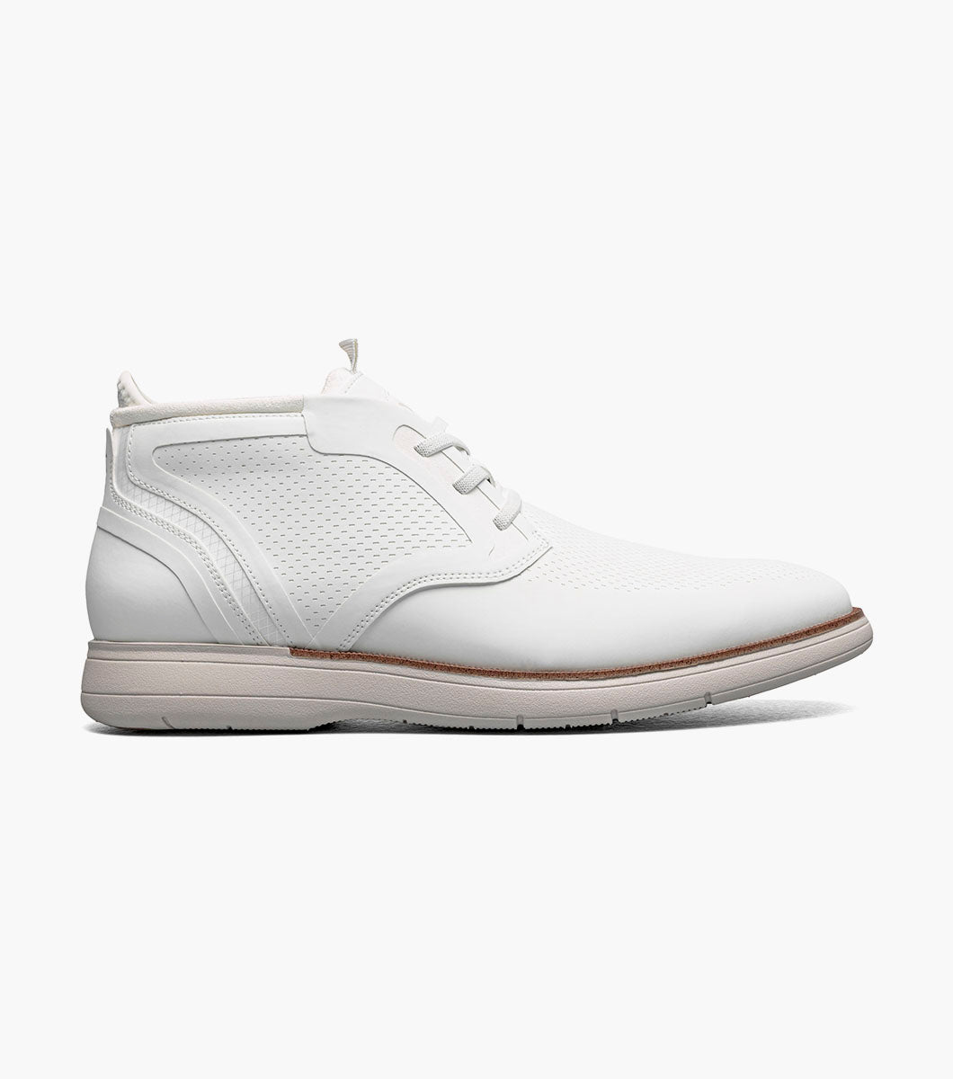 Stacy Adams Eastmont Plain Toe Elastic Lace Chukka Boot Clearance Men’s Shoes - White